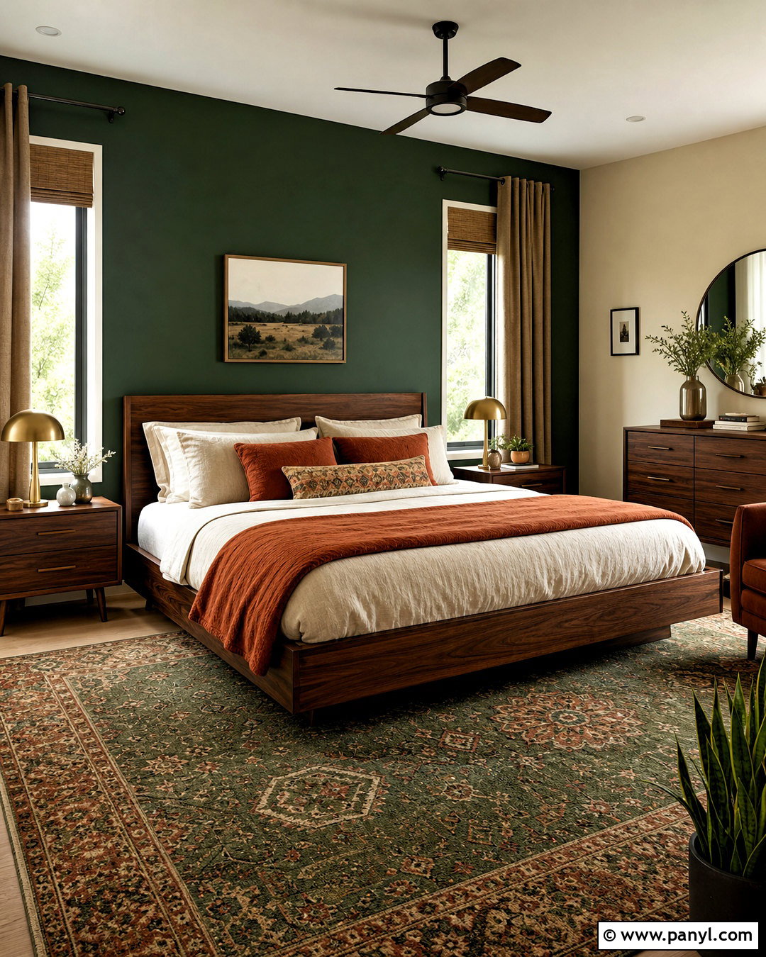 Forest Green And Burnt Orange Bedroom - 20 forest green bedroom ideas