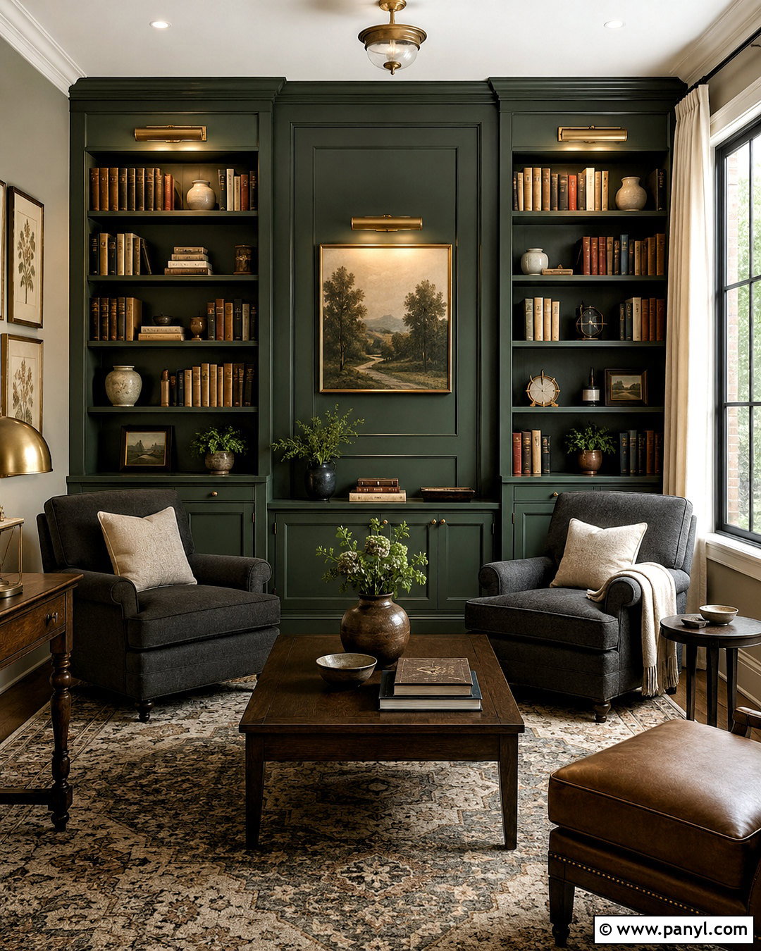 Forest Green And Gray Library - 20 colors that compliment gray ideas