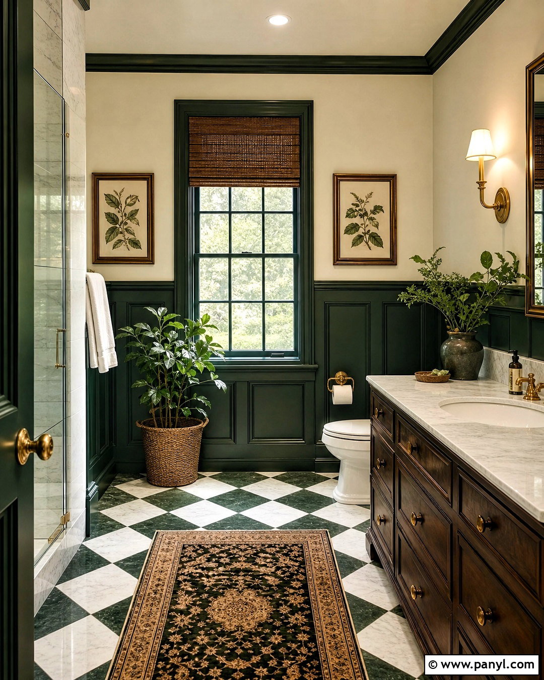 Forest Green And Ivory Bathroom Walls - 20 two tone bathroom walls