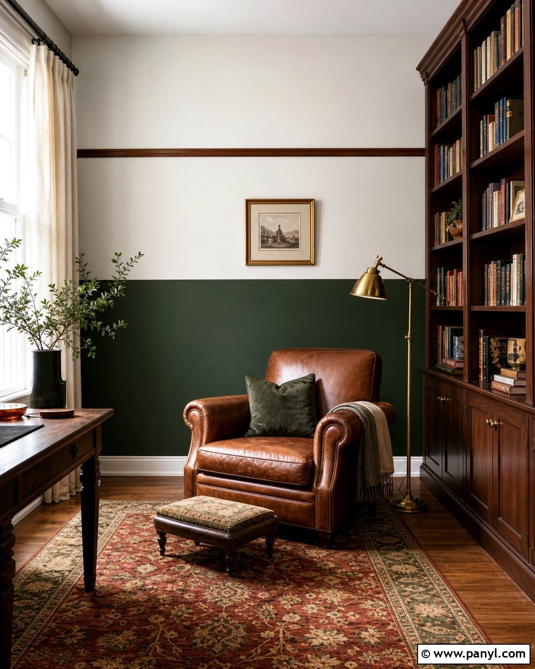 Forest Green And Ivory Half Painted Walls - 35 half and half painted walls