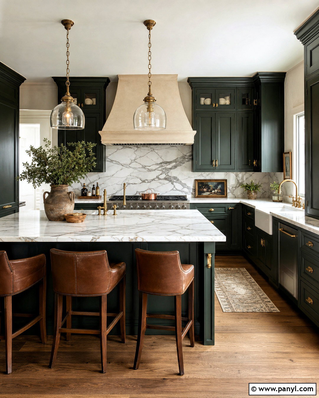 Forest Green And Marble Kitchen Color Scheme - 20 kitchen ideas color schemes