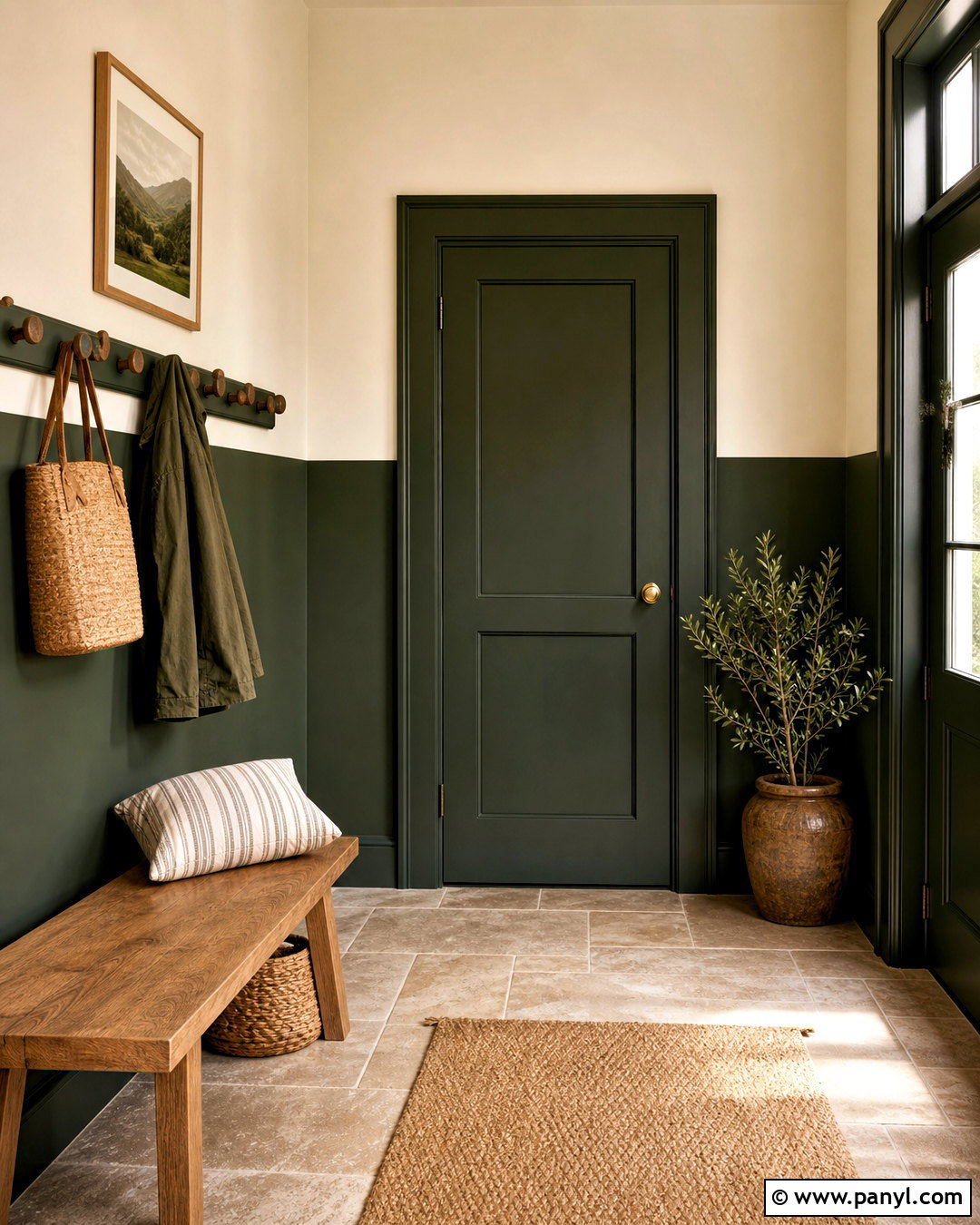 Forest Green And Mushroom Split Wall Paint - 20 split wall paint color schemes