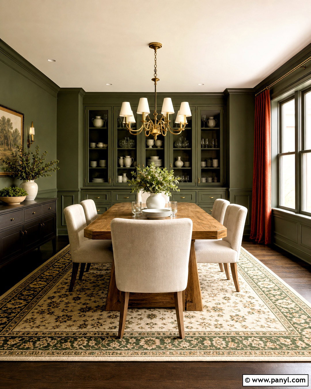 Forest Green And Natural Linen Paint Color Palette - 20 interior paint color palette ideas