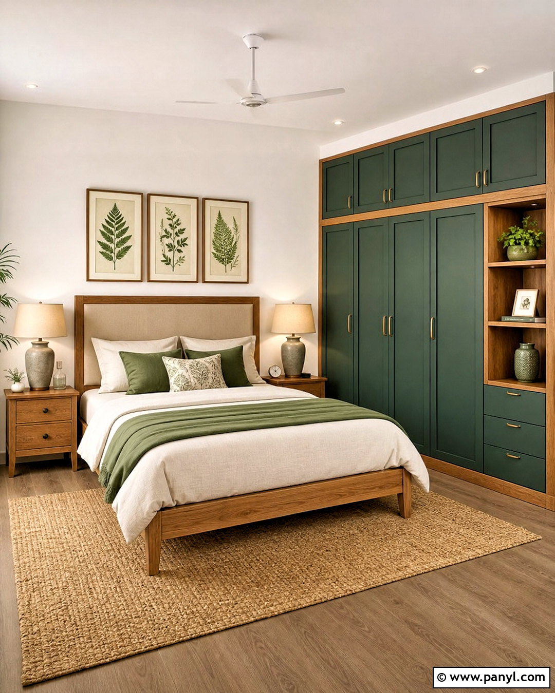 Forest Green And Oak Almirah - 20 almirah color ideas