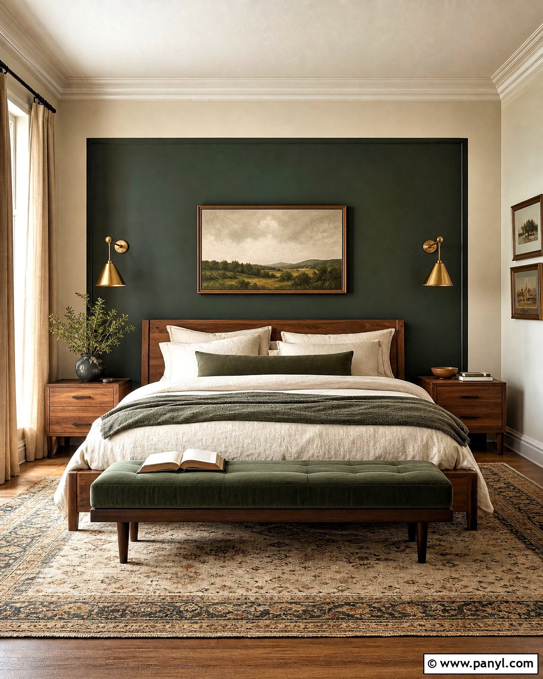 Forest Green And Pale Beige Bedroom Walls - 20 two colour combination for bedroom walls