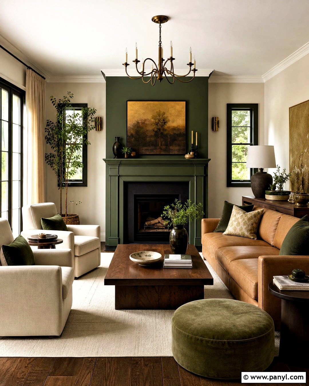 Forest Green And Pale Beige Living Room Walls - 20 wall colour combinations living rooms