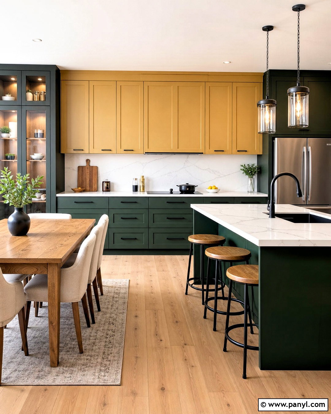 Forest Green And Pale Yellow Kitchen Cabinets - 20 green and yellow kitchen ideas