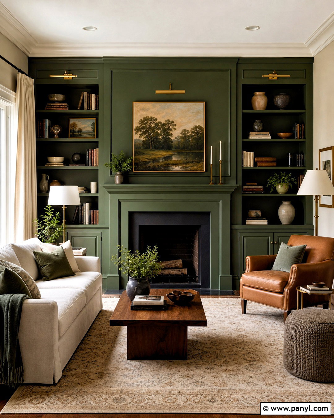 Forest Green And Parchment Wall Colour Combination - 20 wall colour combinations