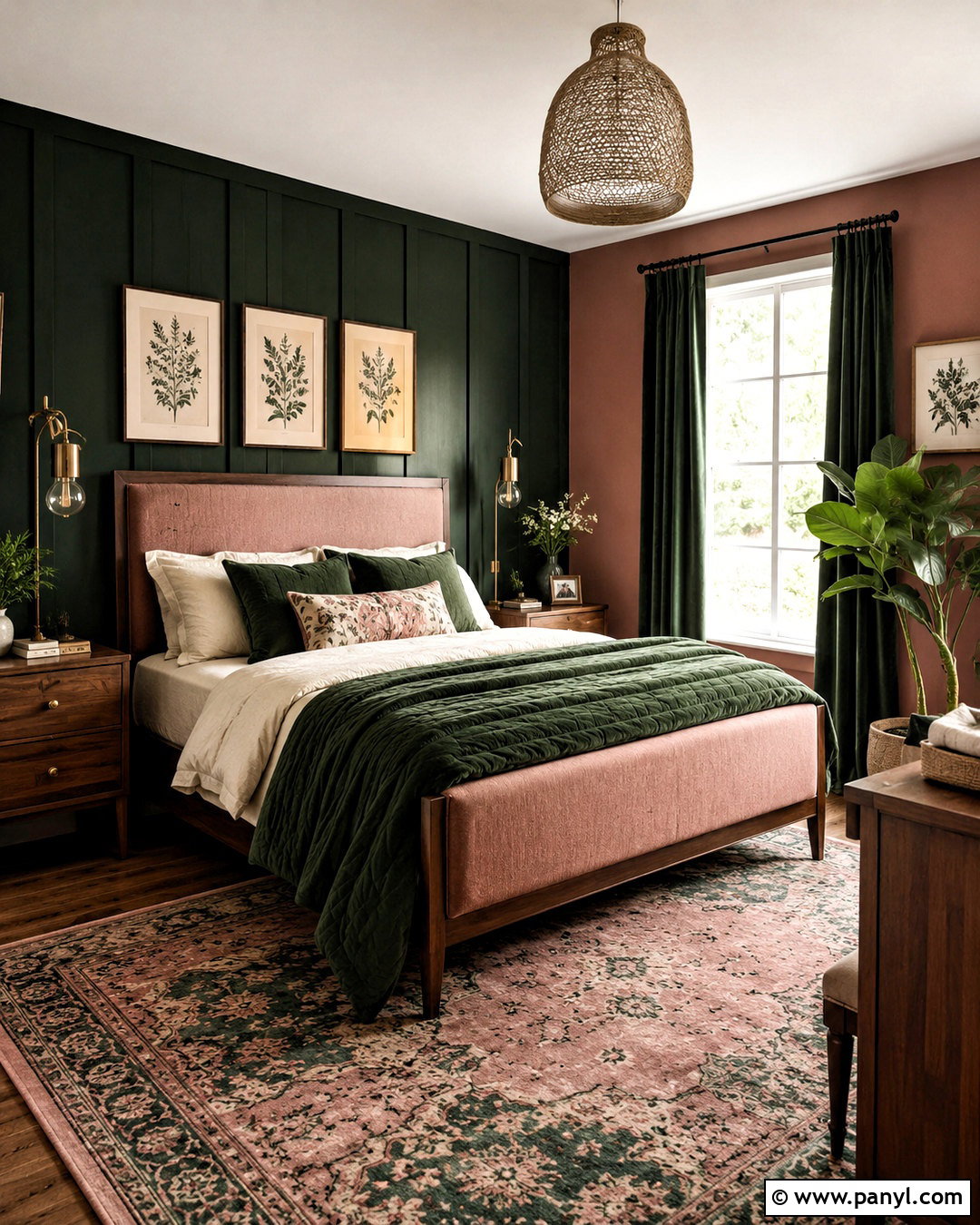 Forest Green And Pink Bedroom - 20 moody pink bedroom ideas