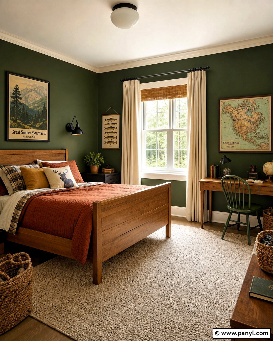 Forest Green And Rust Kids Room - 20 kids room color schemes