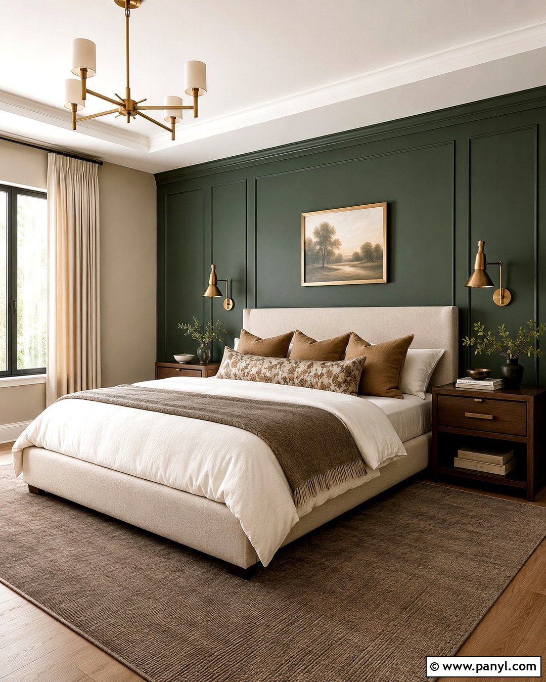 Forest Green And Soft Beige Walls - 20 Wall Color Combination With Green Ideas