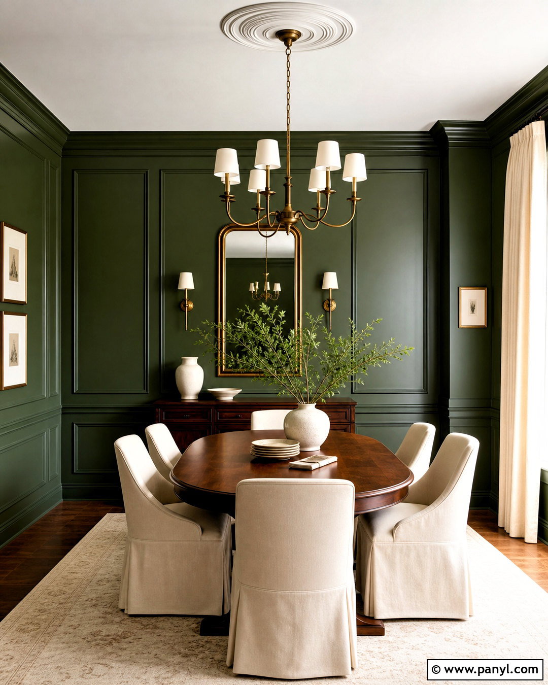 Forest Green And Soft Ivory Room Colour Combination - 20 room colour combination ideas
