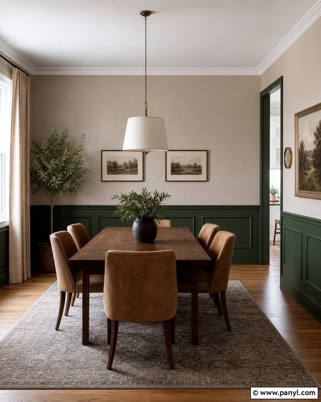 Forest Green And Taupe Two Tone Walls - 45 two tone walls