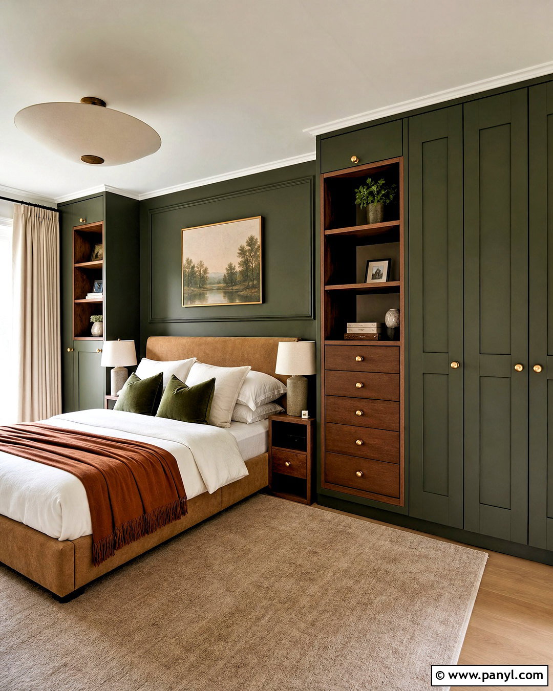 Forest Green And Walnut Bedroom Cupboards - 20 bedroom cupboards colour combination ideas
