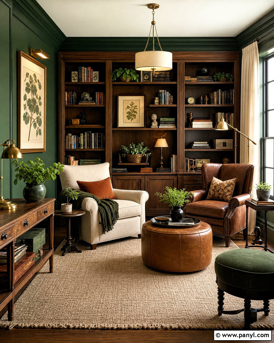 Forest Green And Walnut Room - 20 aesthetic room colour ideas