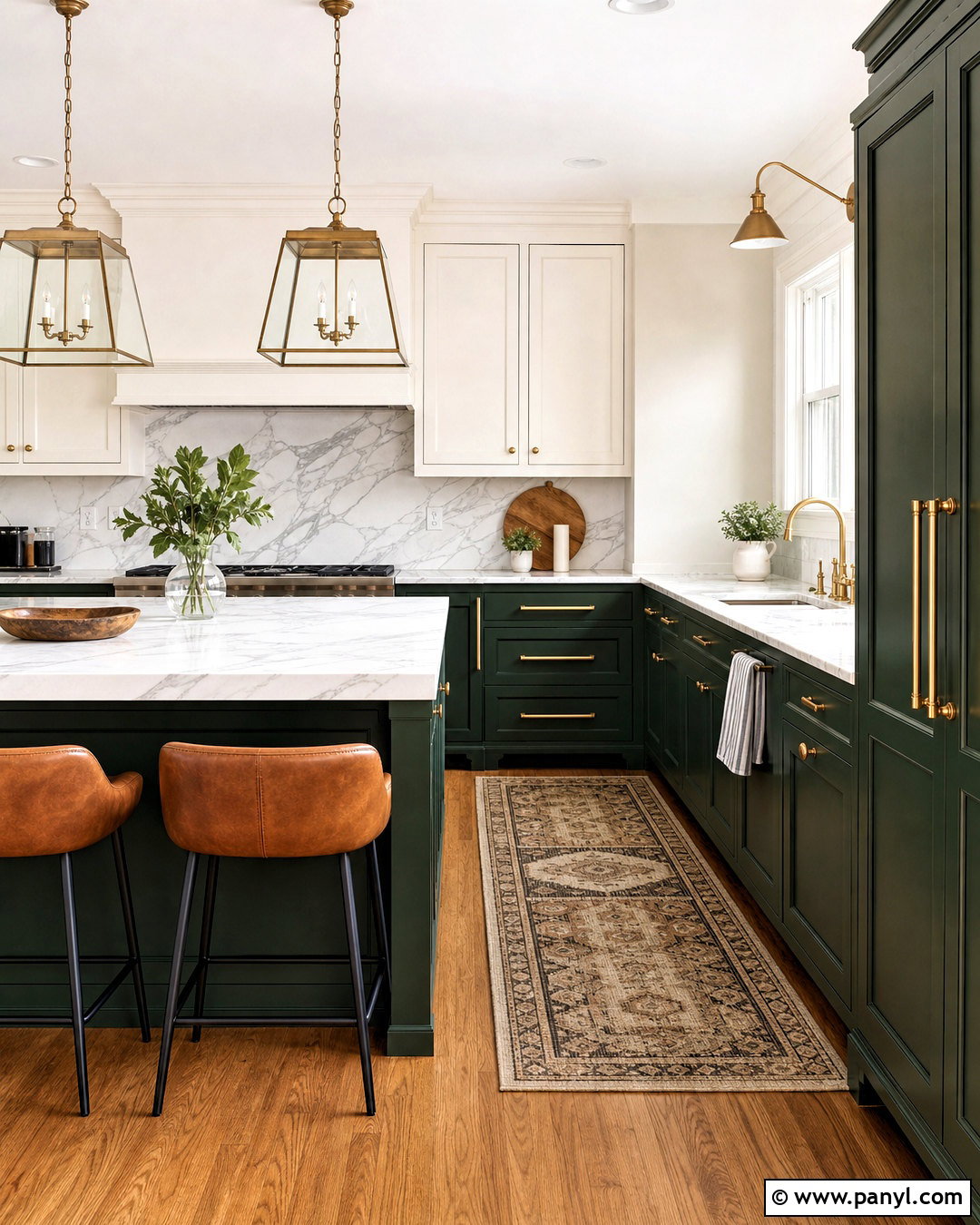 Forest Green And Warm White Kitchen Color Combination - 20 kitchen colour combination ideas