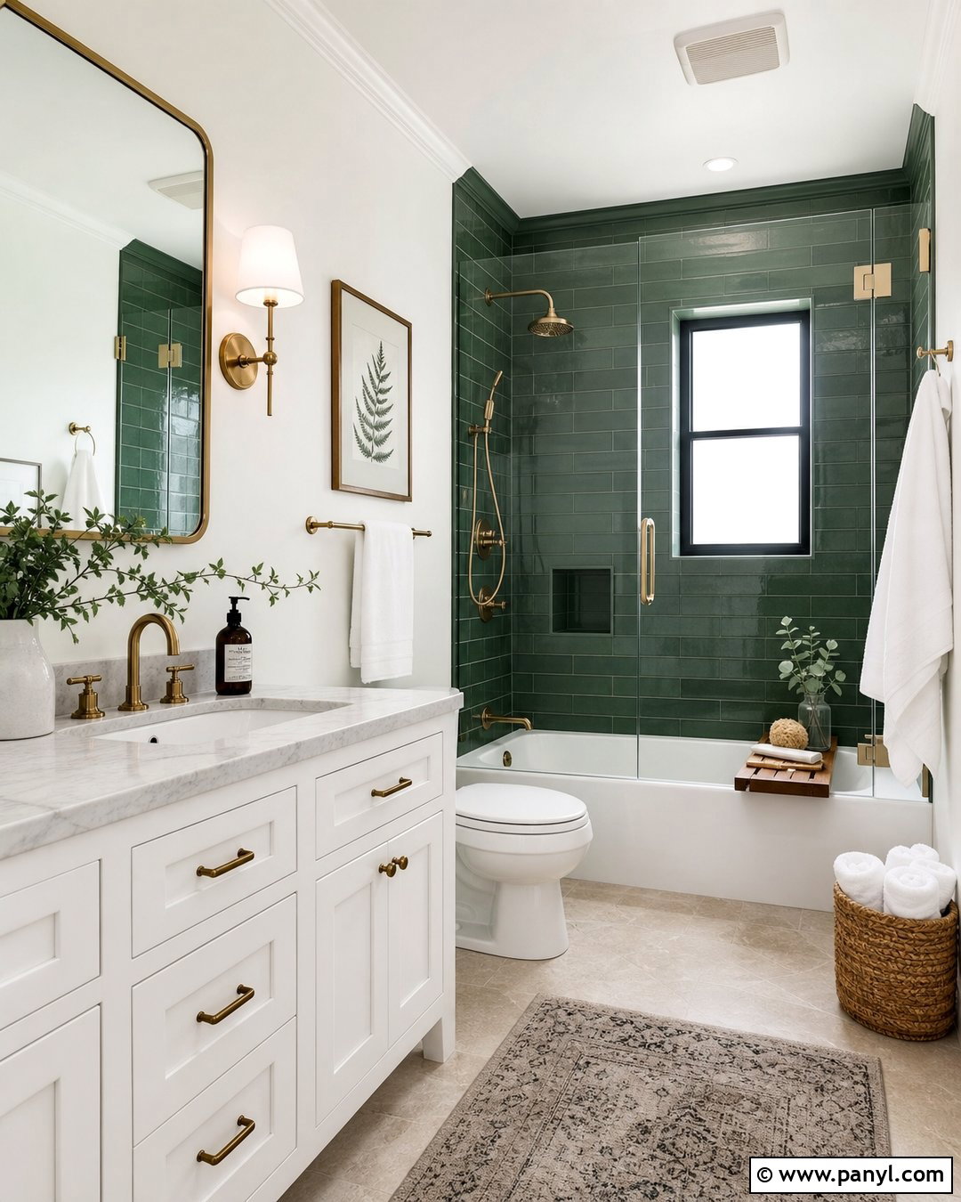 Forest Green And White Bathroom - 20 Aesthetic Bathroom Color Schemes