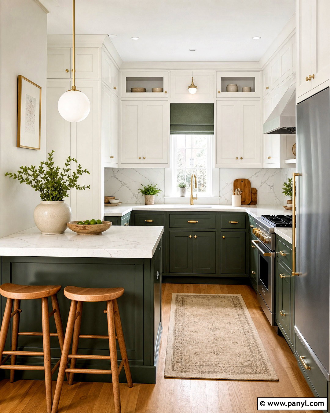 Forest Green And White Small Kitchen - 20 small kitchen colors schemes