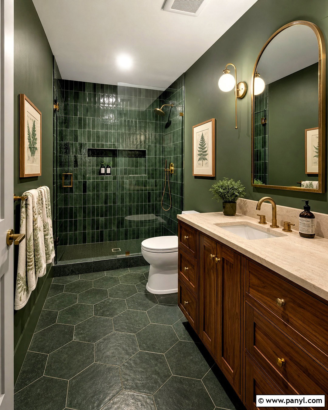 Forest Green Bathroom - 20 all green bathroom ideas