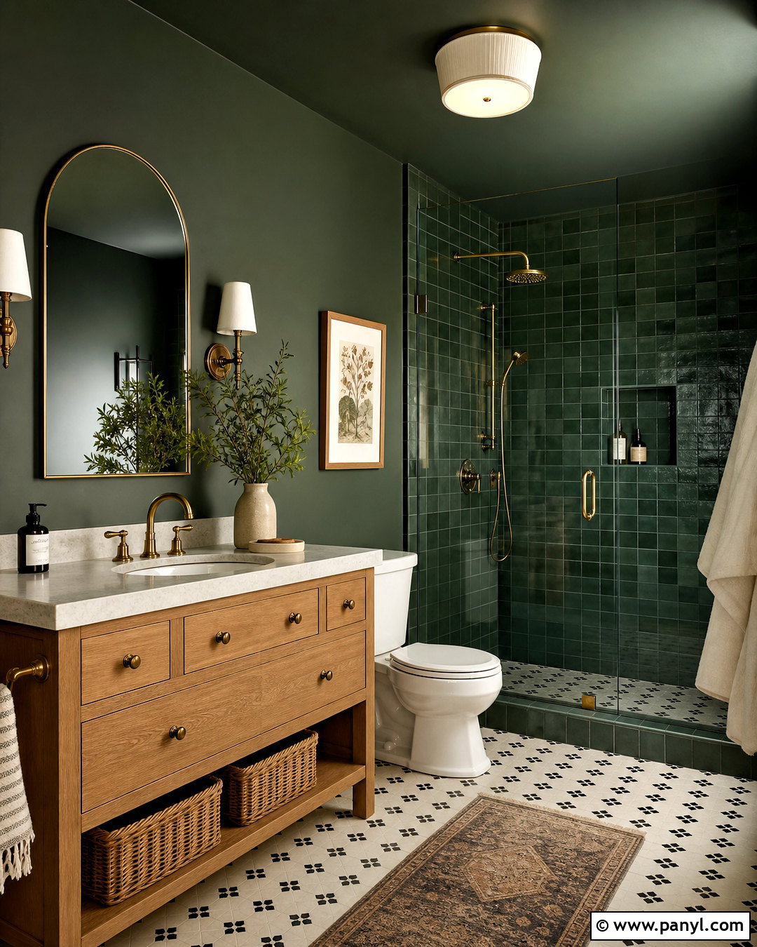 Forest Green Bathroom - 20 dark color bathroom ideas