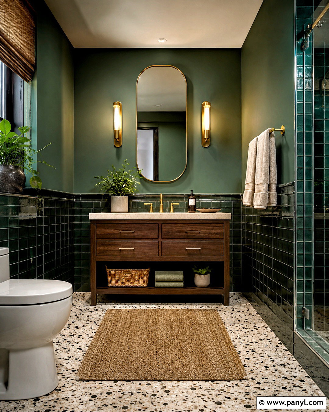 Forest Green Bathroom - 20 dark theme bathroom ideas