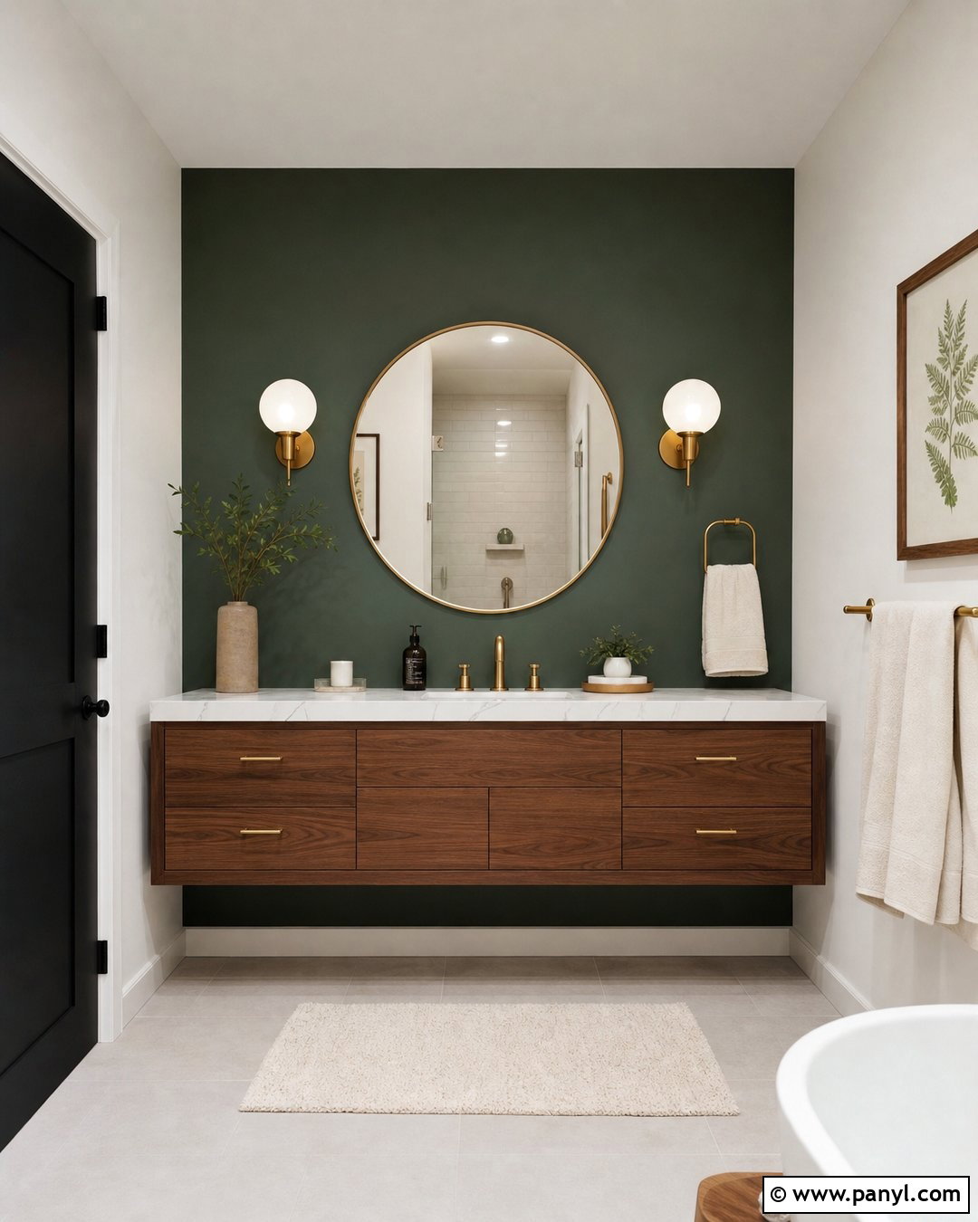 Forest Green Bathroom Accent Wall - 30 Accent Wall Bathroom Painted Ideas