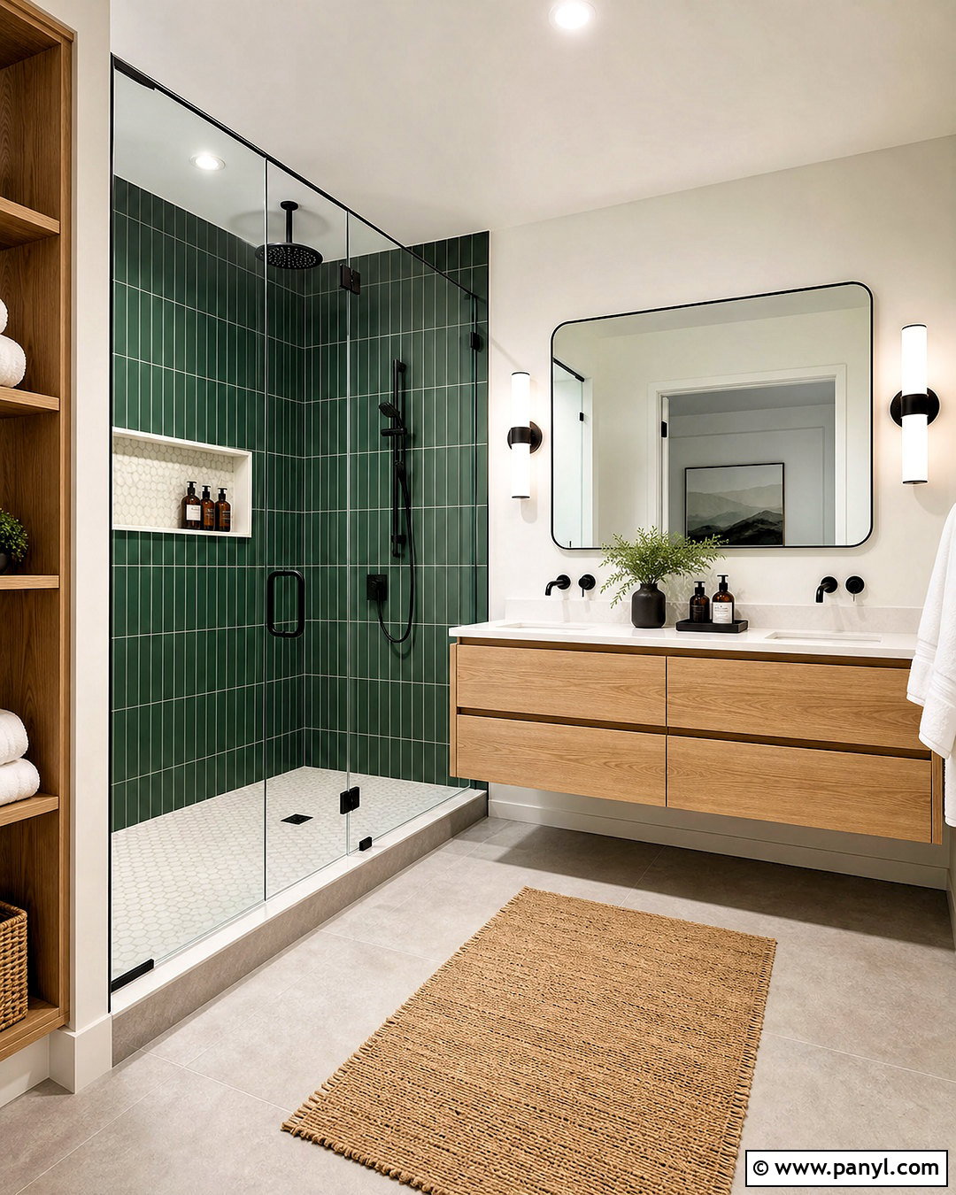 Forest Green Bathroom Shower Tile - 20 green accent bathroom ideas