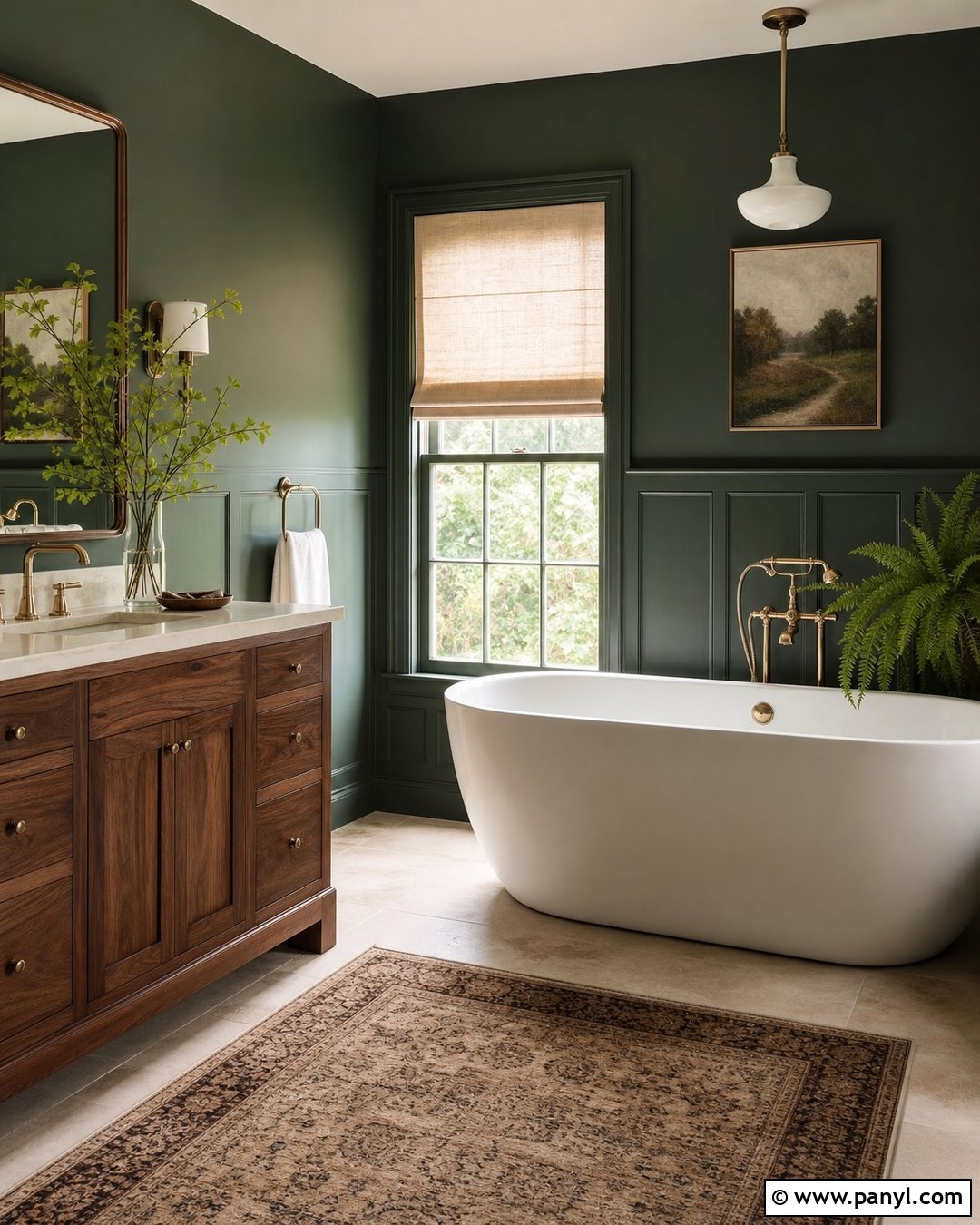 Forest Green Bathroom Walls - 25 Dark Bathroom Wall Color Ideas