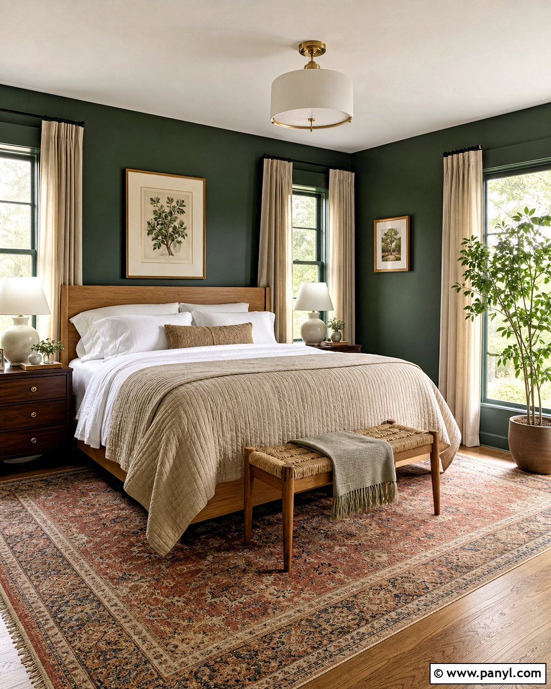 Forest Green Bedroom - 20 green interior design ideas