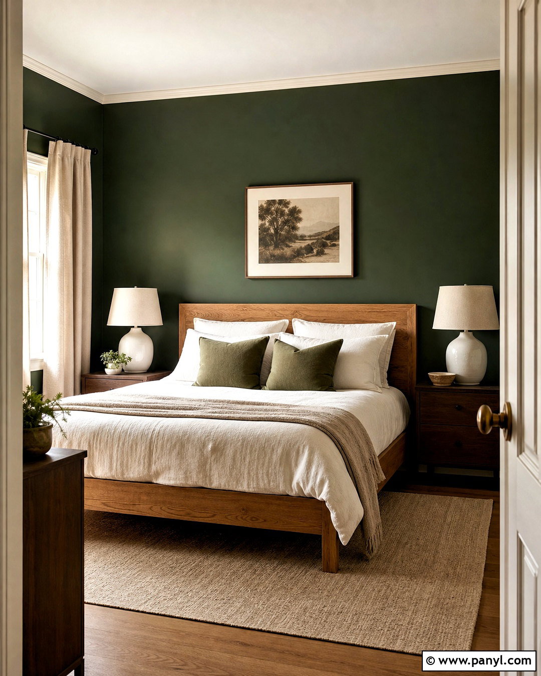 Forest Green Bedroom - 20 green wall color ideas