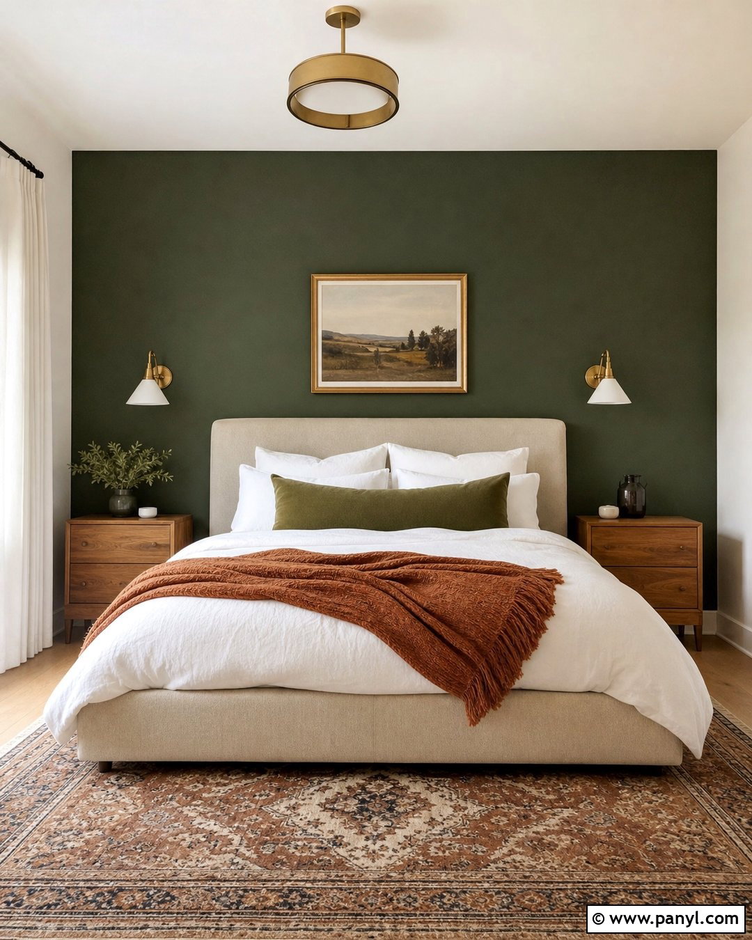 Forest Green Bedroom Accent Wall - 30 Green Color Wall Ideas