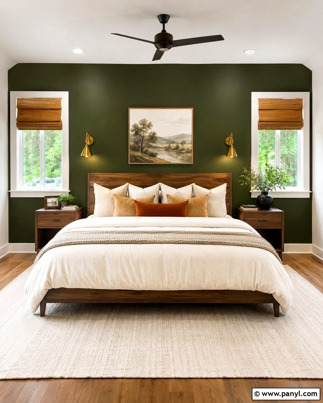 Forest Green Bedroom Wall - 20 Green Contrast Wall Ideas