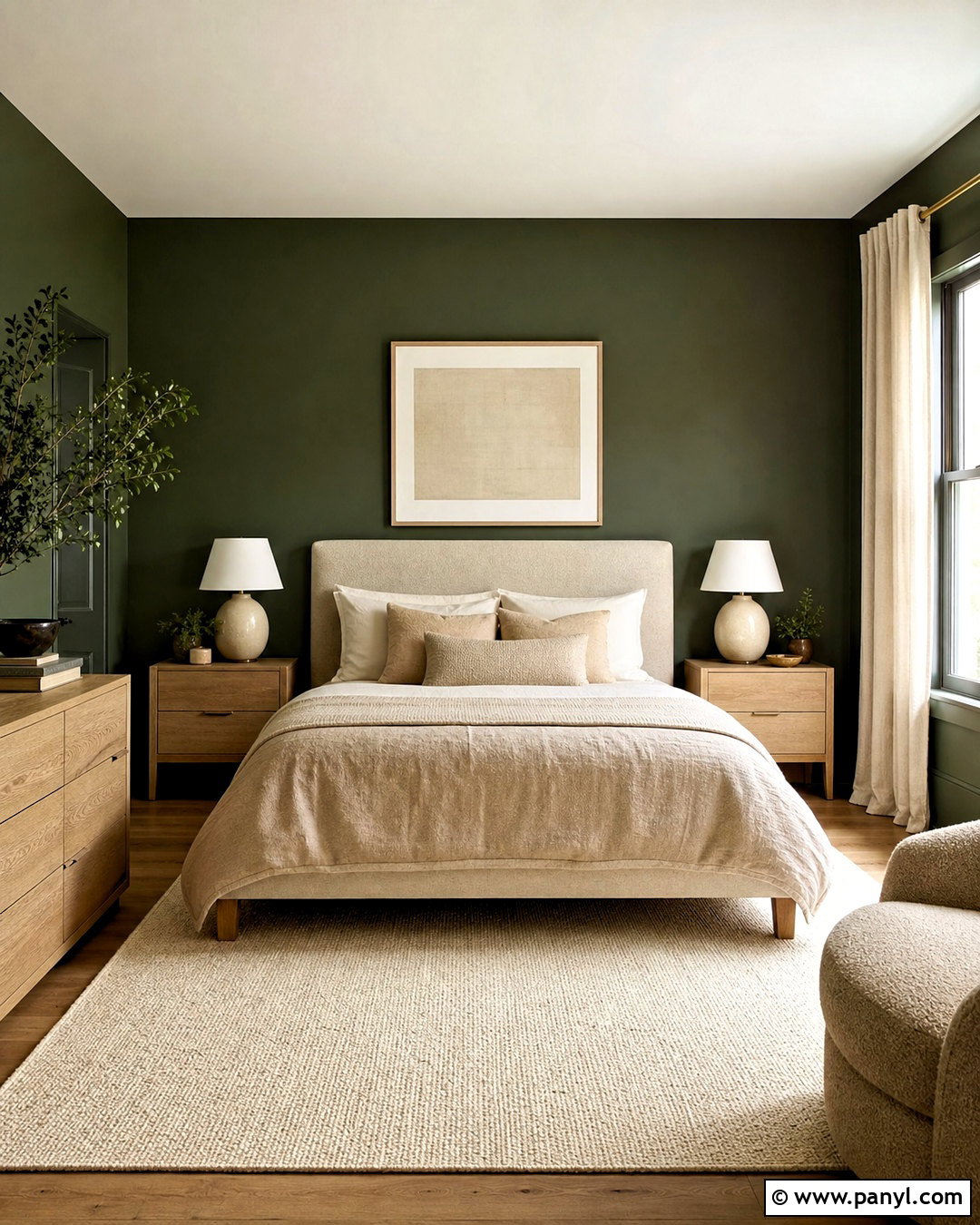 Forest Green Bedroom With Beige - 20 forest green bedrooms