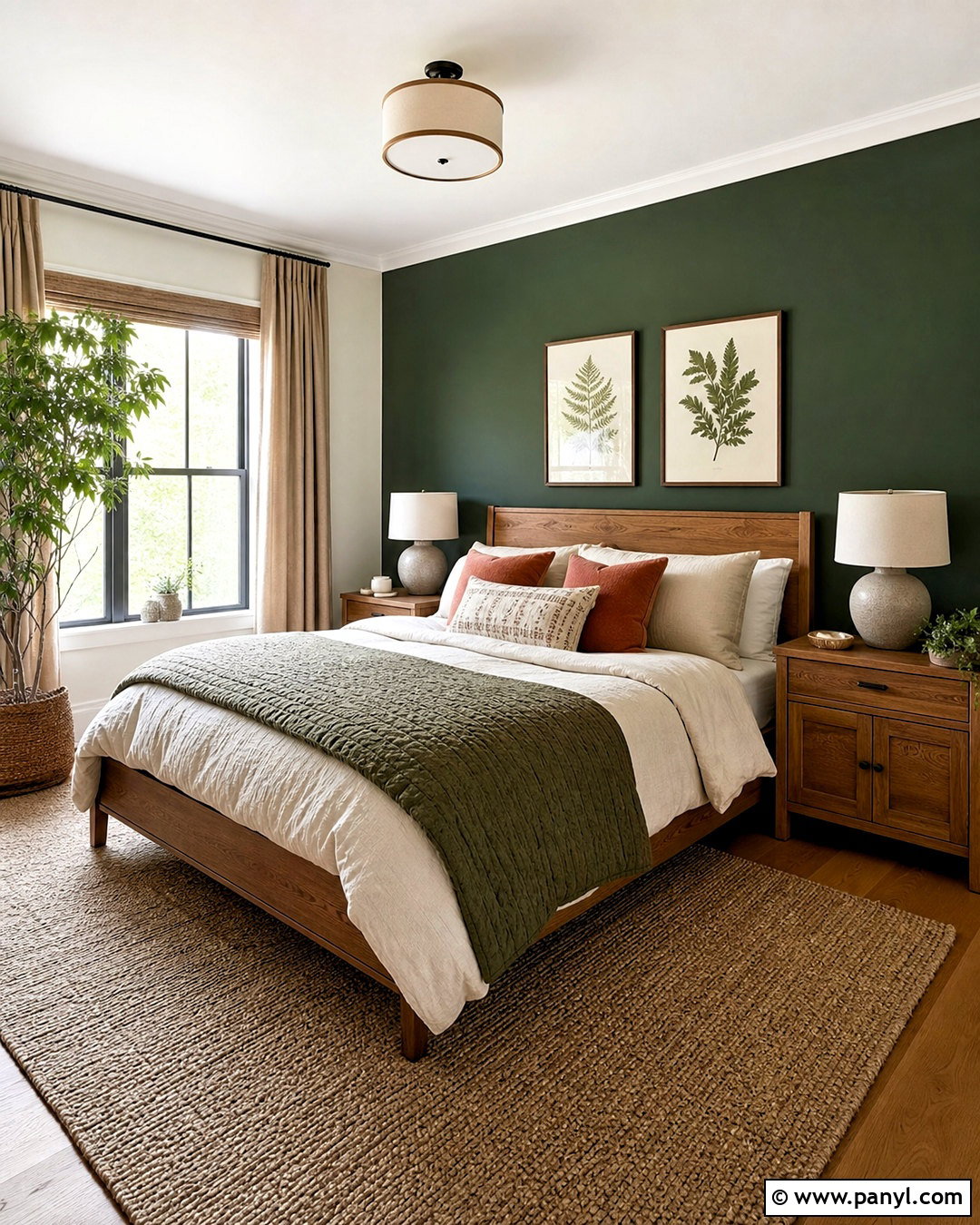 Forest Green Bedroom With Natural Wood - 20 forest green room ideas
