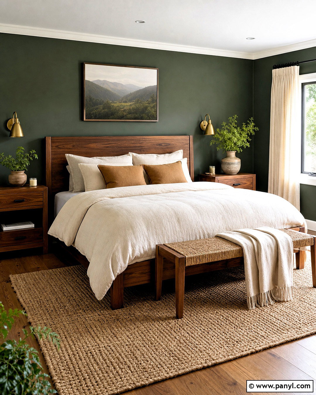 Forest Green Bedroom With Natural Wood - 20 forest green bedrooms