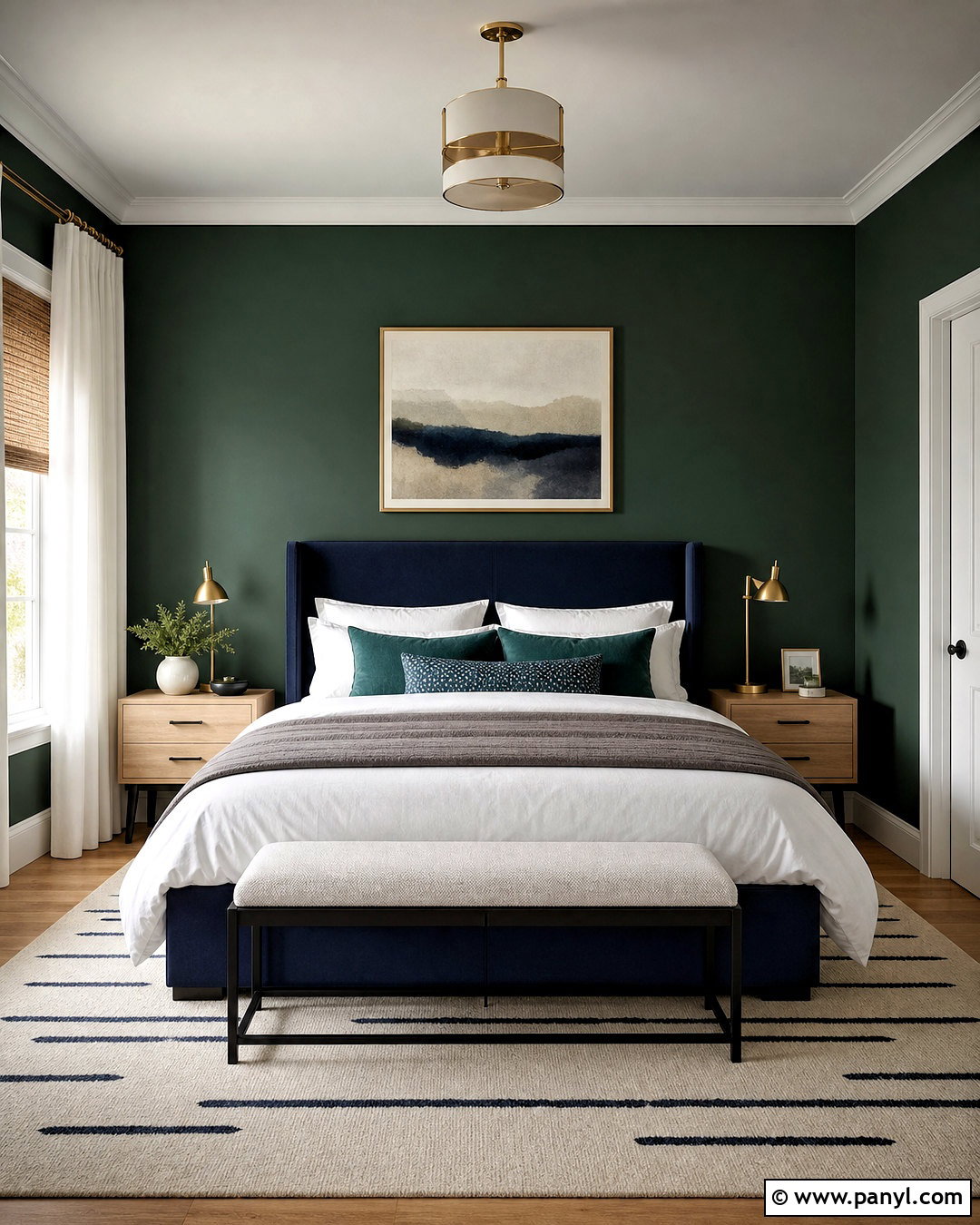 Forest Green Bedroom With Navy Blue - 20 forest green bedrooms