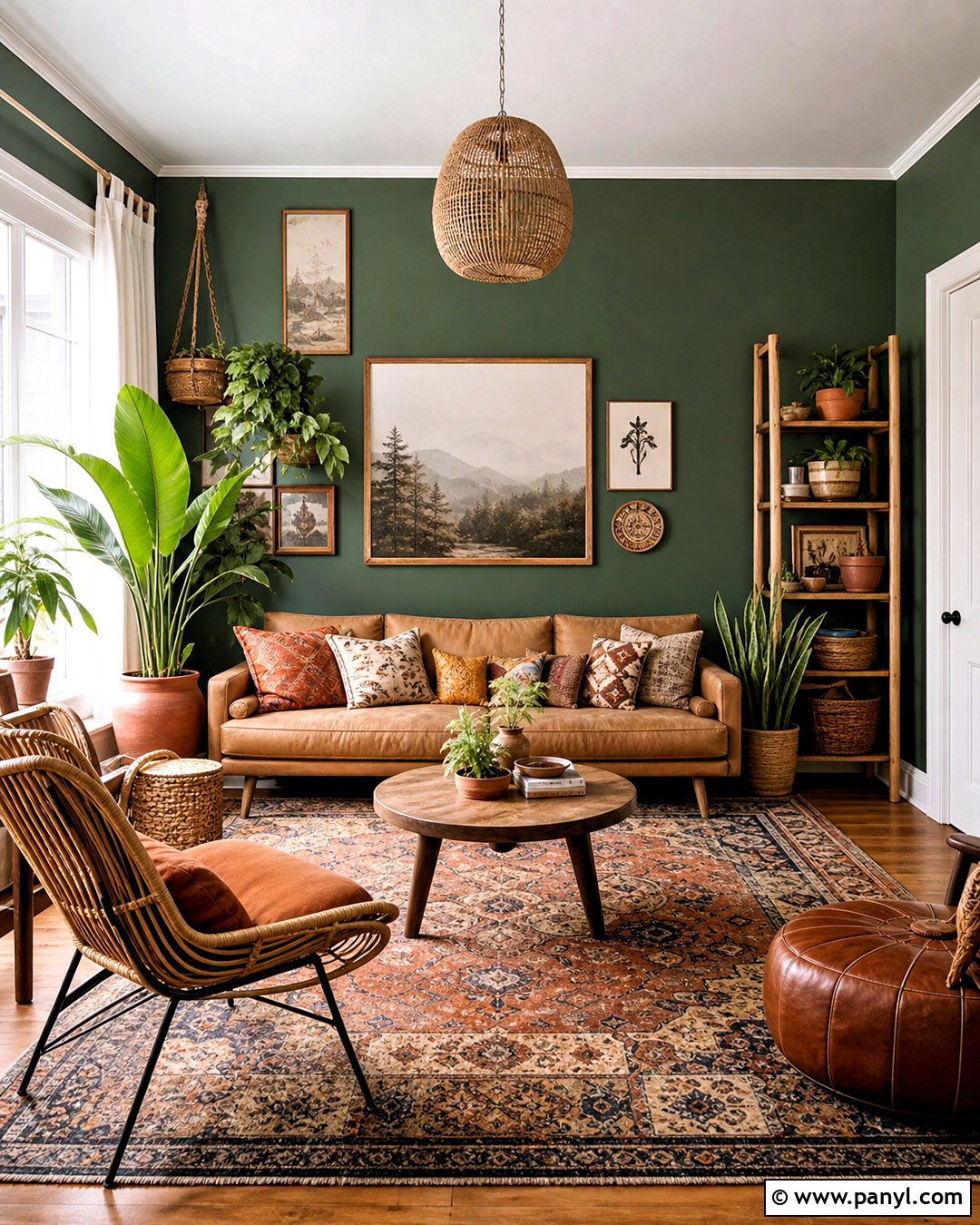 Forest Green Boho Living Room - 20 forest green room ideas
