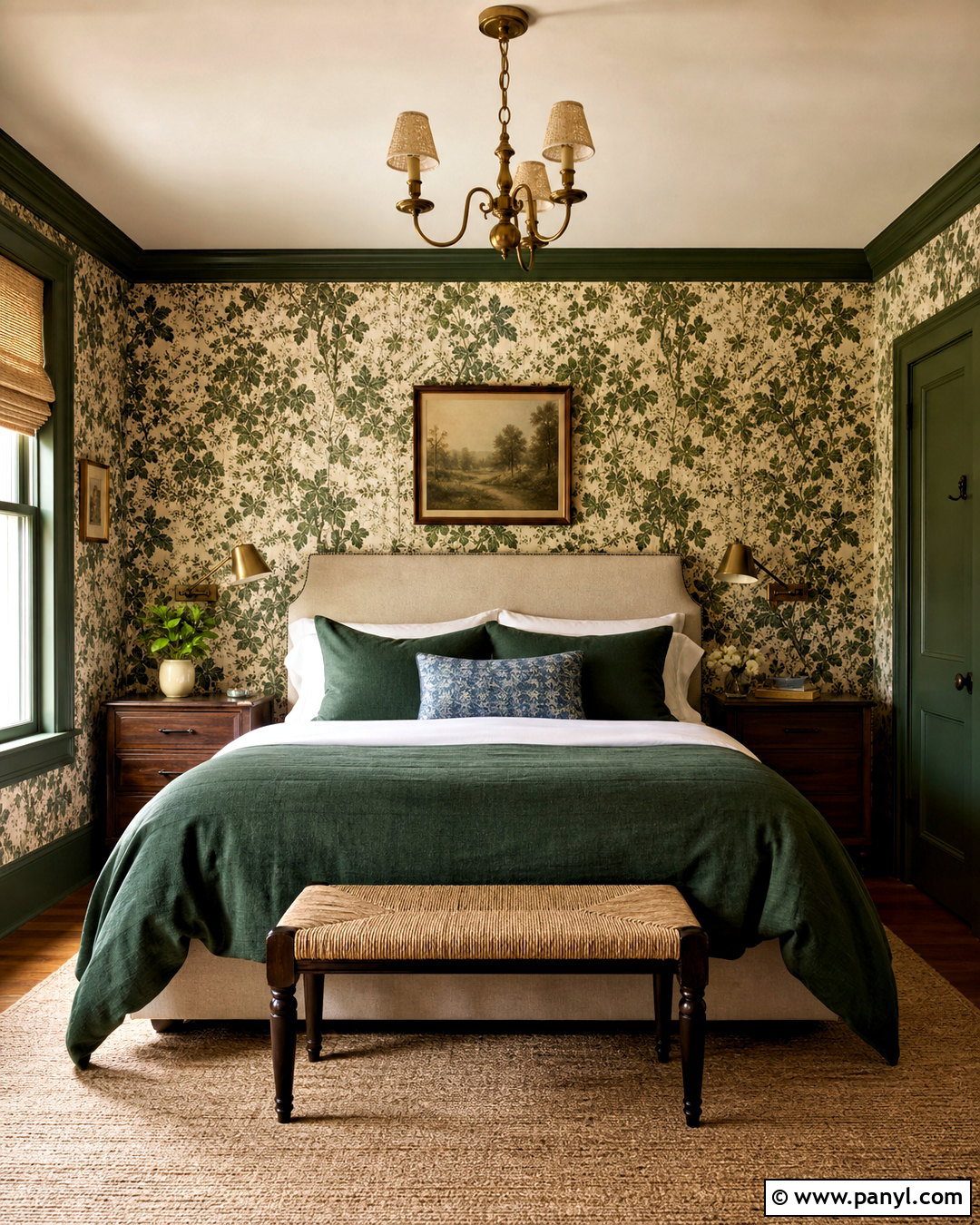 Forest Green Botanical Bedroom - 20 forest green decor ideas