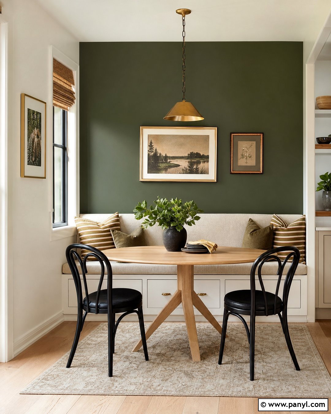 Forest Green Breakfast Nook Accent Wall - 35 forest green accent wall ideas