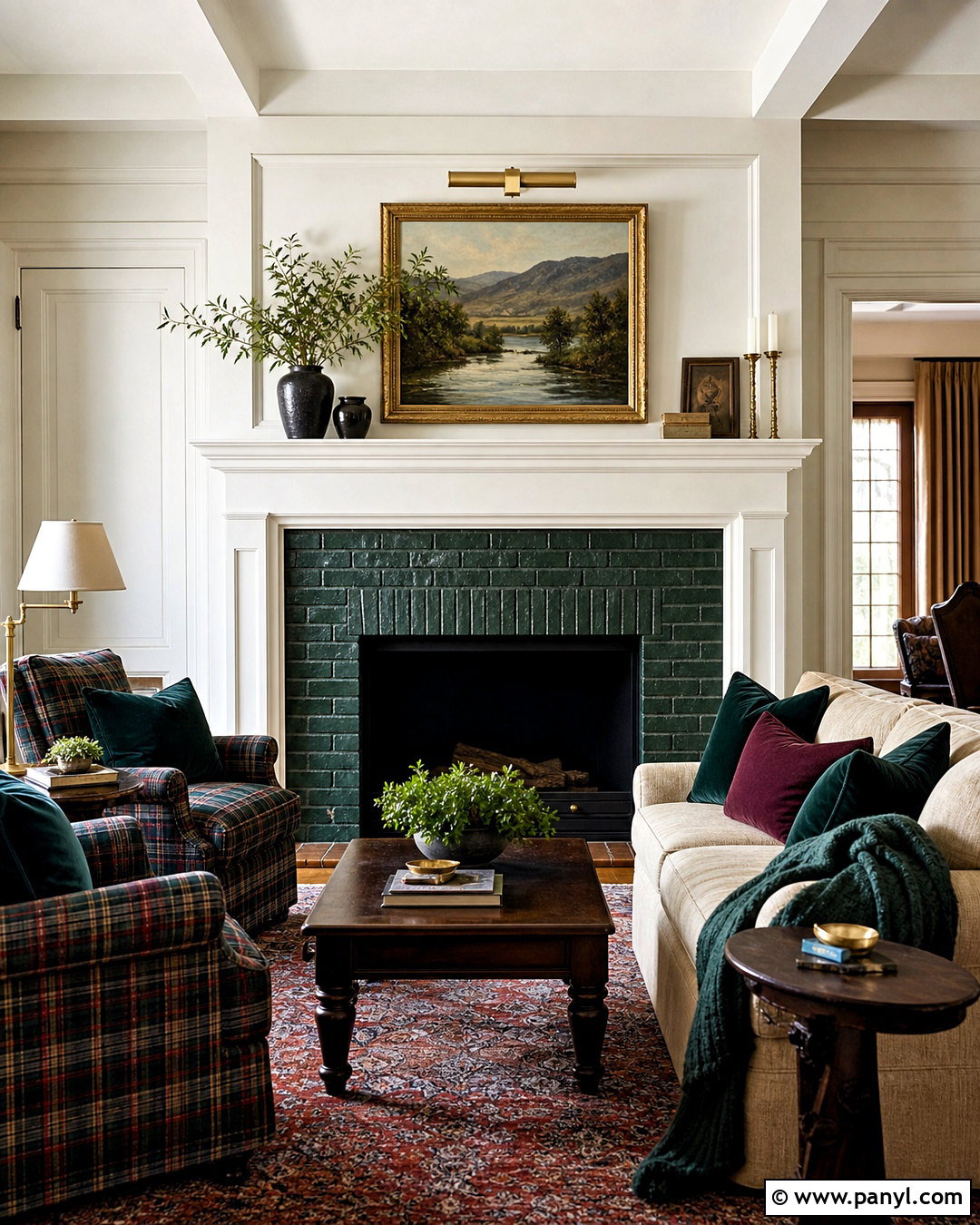 Forest Green Brick Fireplace - 20 green brick fireplace ideas