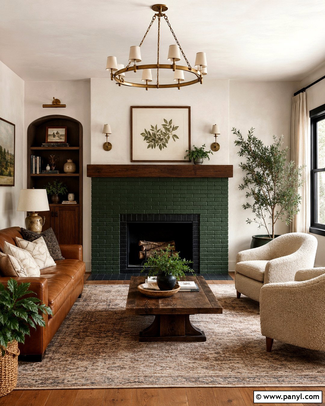 Forest Green Brick Fireplace - 20 Brick Fireplace Coloring Ideas