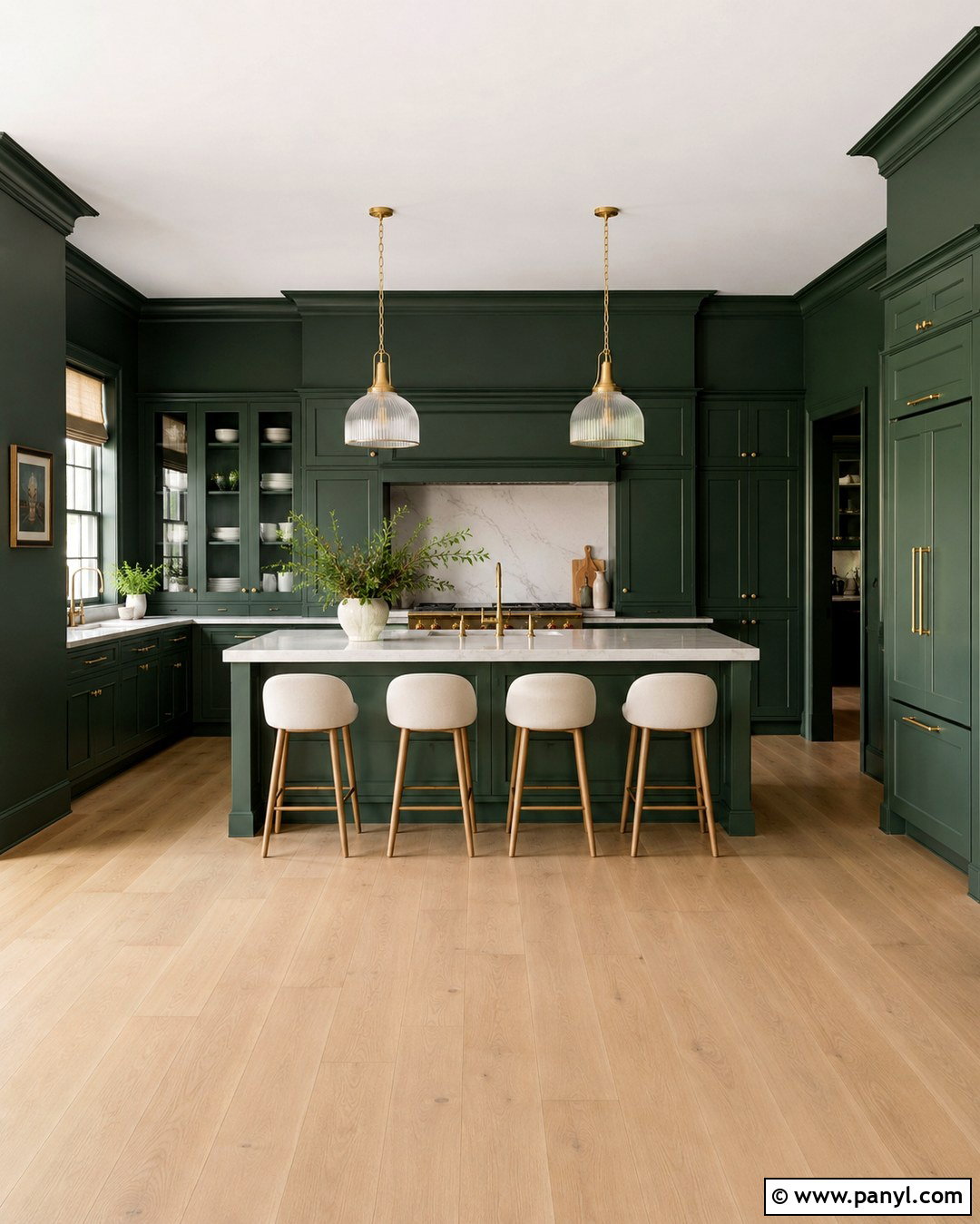 Forest Green Cabinets Matching Green Walls - 20 Cabinets Matching Wall Color Ideas