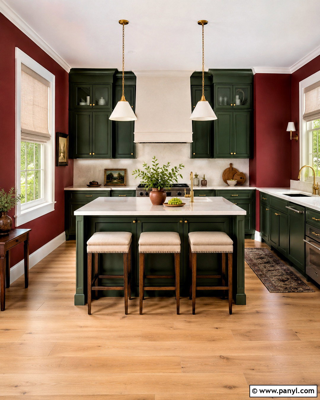 Forest Green Cabinets With Red Walls - 20 What Color Cabinets Go With Red Walls