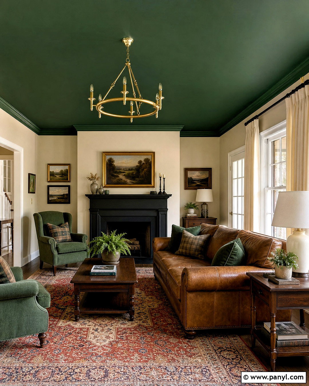 Forest Green Ceiling Living Room - 20 green ceiling living room ideas