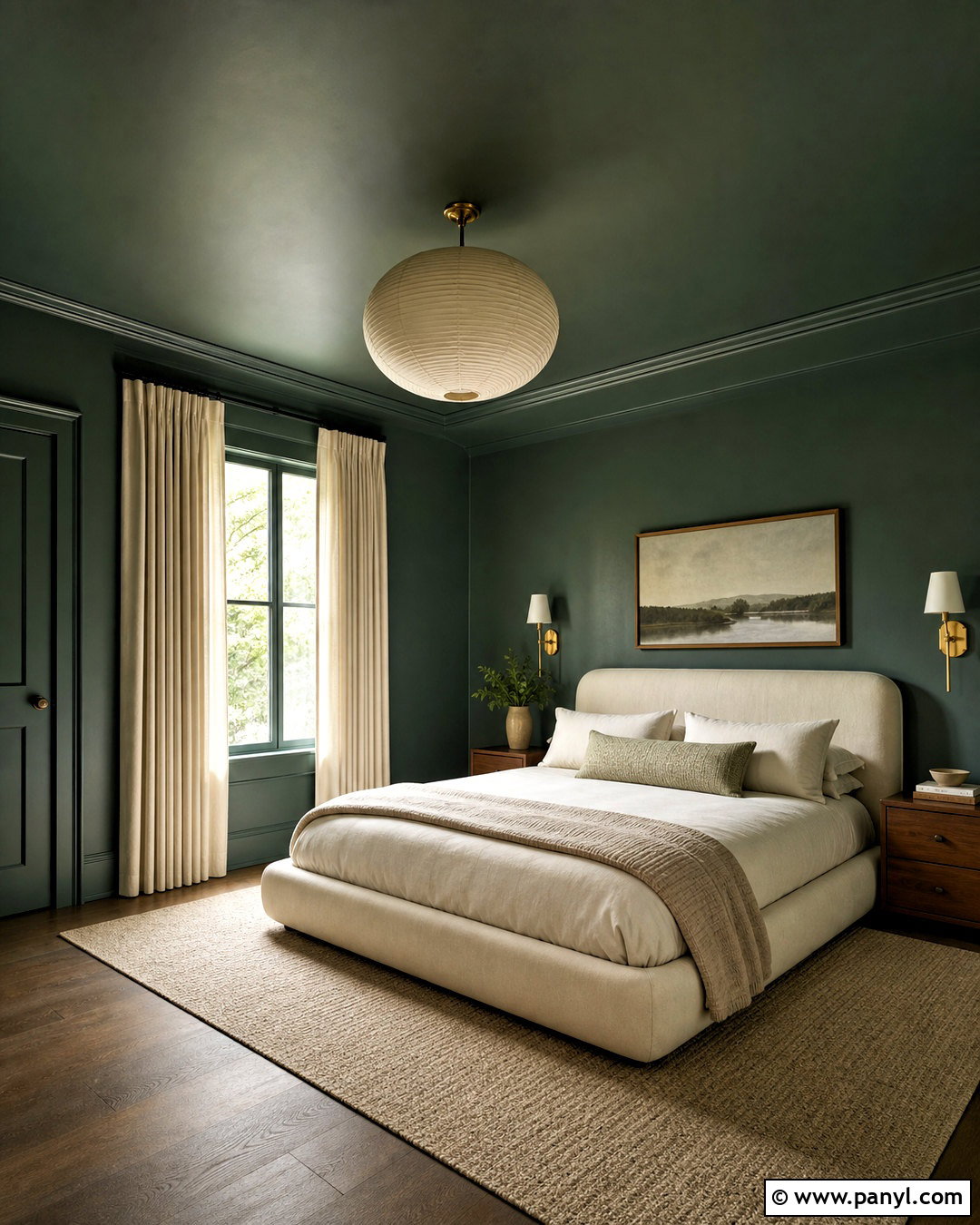 Forest Green Color Drenched Bedroom - 20 forest green bedrooms