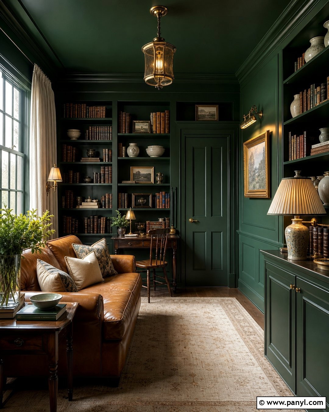 Forest Green Color Drenched Walls - 30 forest green walls