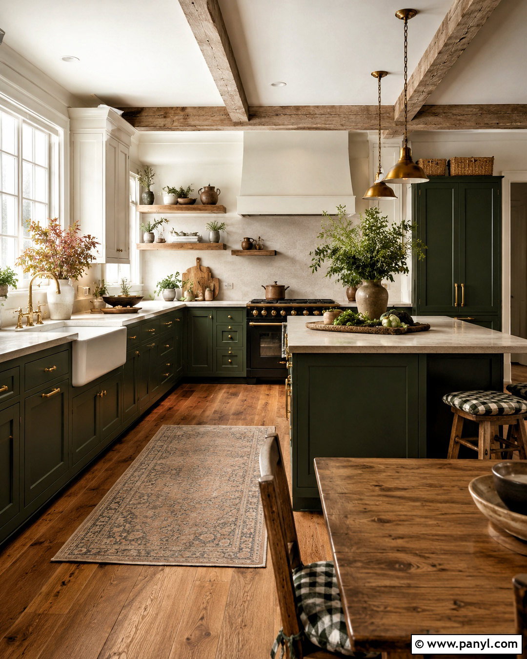 Forest Green Country Kitchen - 20 country kitchen colors