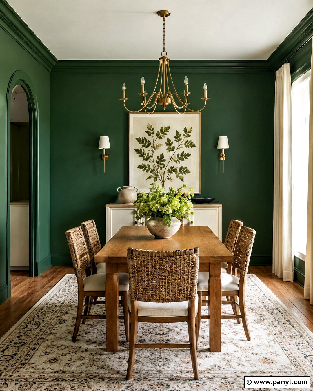 Forest Green Dark Walls Dining Room - 40 dark walls