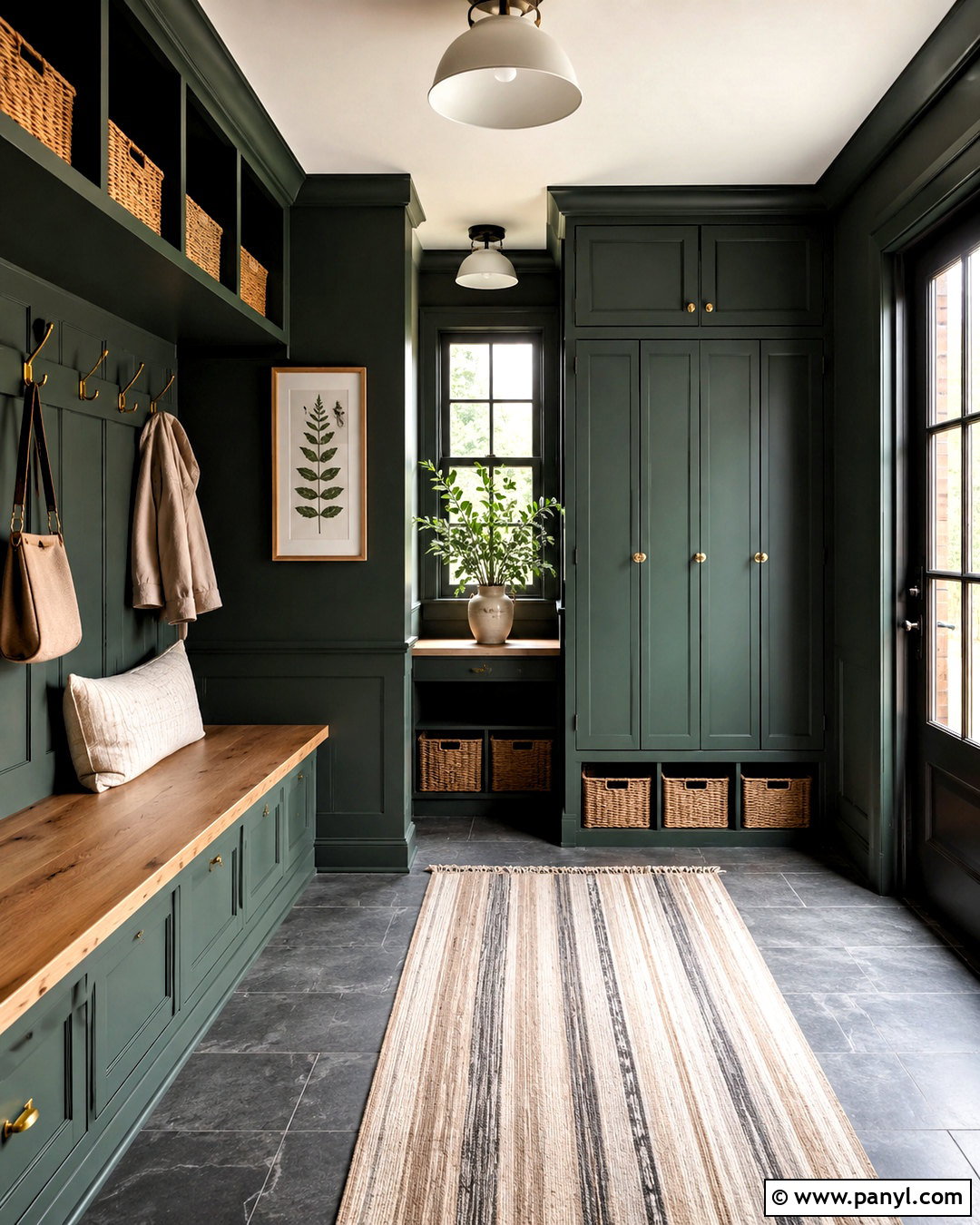 Forest Green Dark Walls Mudroom - 40 dark walls