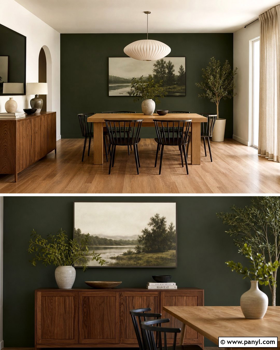 Forest Green Dining Room Accent Wall - 30 dark accent walls